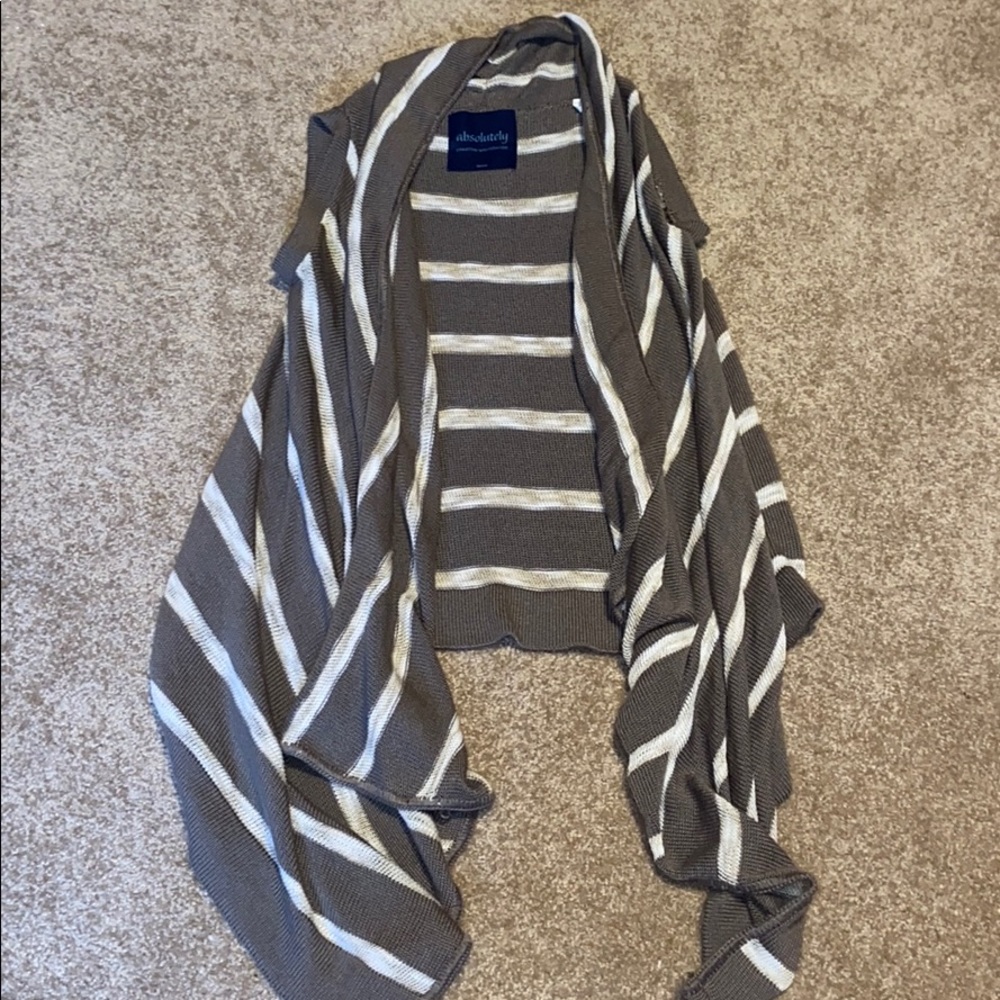 Brown and white Shawl/ Vest